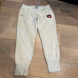 UNDER ARMOUR WOMENS GRAY JOGGER PANTS LARGE AUBURN TIGERS